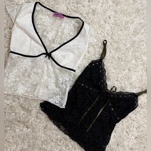 Edikted Black and White Lace Camisoles - 2 for 1 Bundle